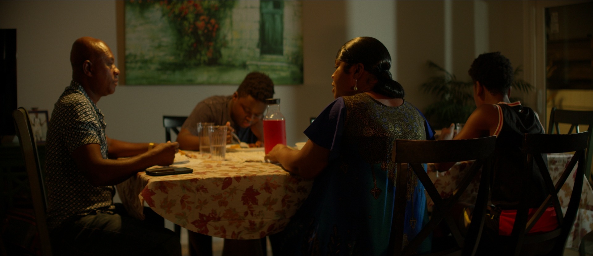 A family at the dinner table